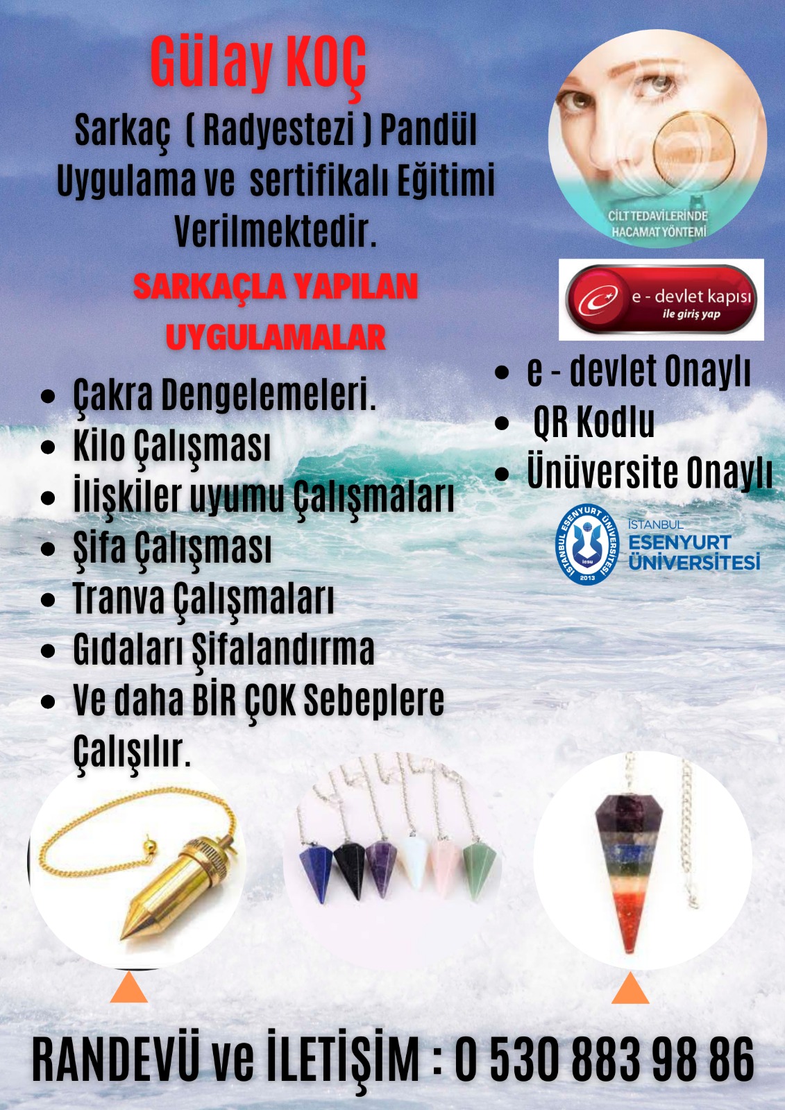 SARKAÇ / RADYESTEZİ, PANDÜL UYGULAMALI EĞİTİMİ....